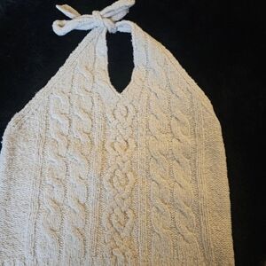 J. Crew Ivory Cable Knit Halter Camisole